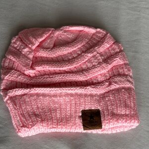 SUPER STAR Soft Rib Knit Beanie Winter Hat Pink Youth Size M NWOT